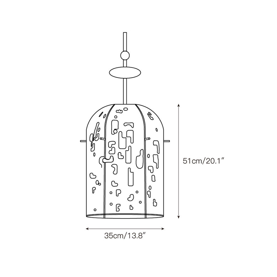 Alabaster Embroidered Pendant Lamp – detail 3 — Dimension drawings 1