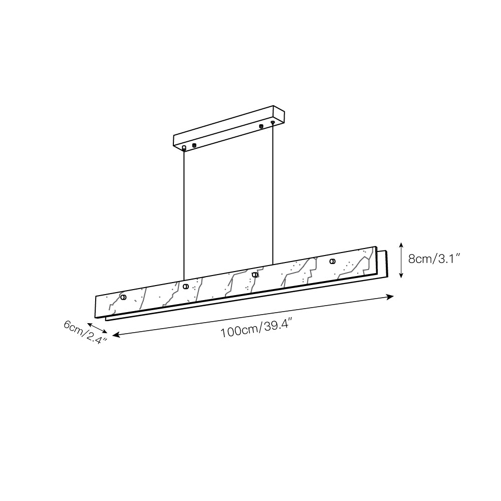 Moderne lineare LED-Pendelleuchte aus Alabaster