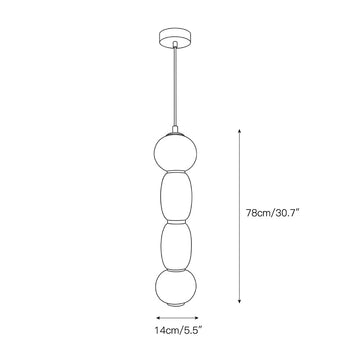 Alabaster Pendulous Pearl Pendant Lamp – detail 4 — Dimension drawings 2