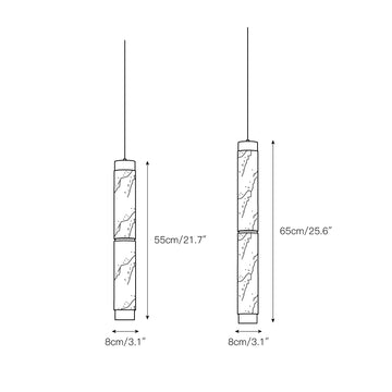 Alabaster Strip Alabaster Pendant Light – detail 3 — Dimension drawings 1