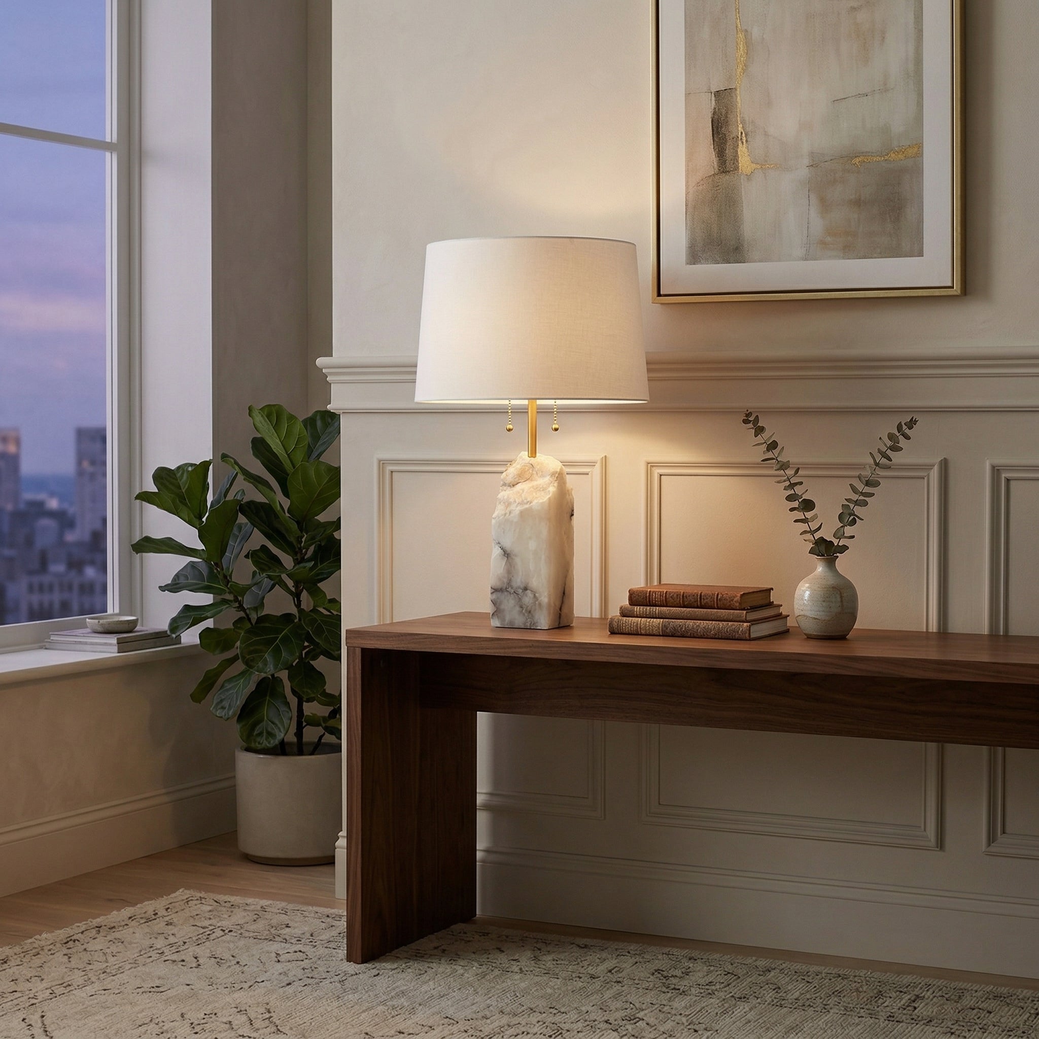 Raw Alabaster Table Lamp