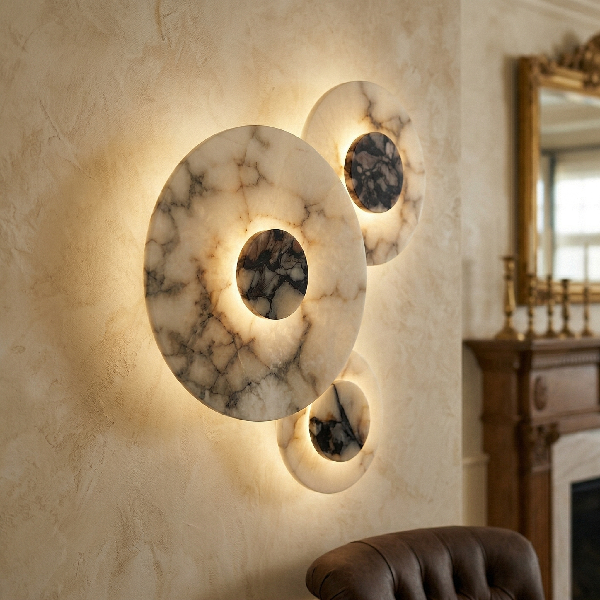 Median Combination Alabaster Wall Lamp