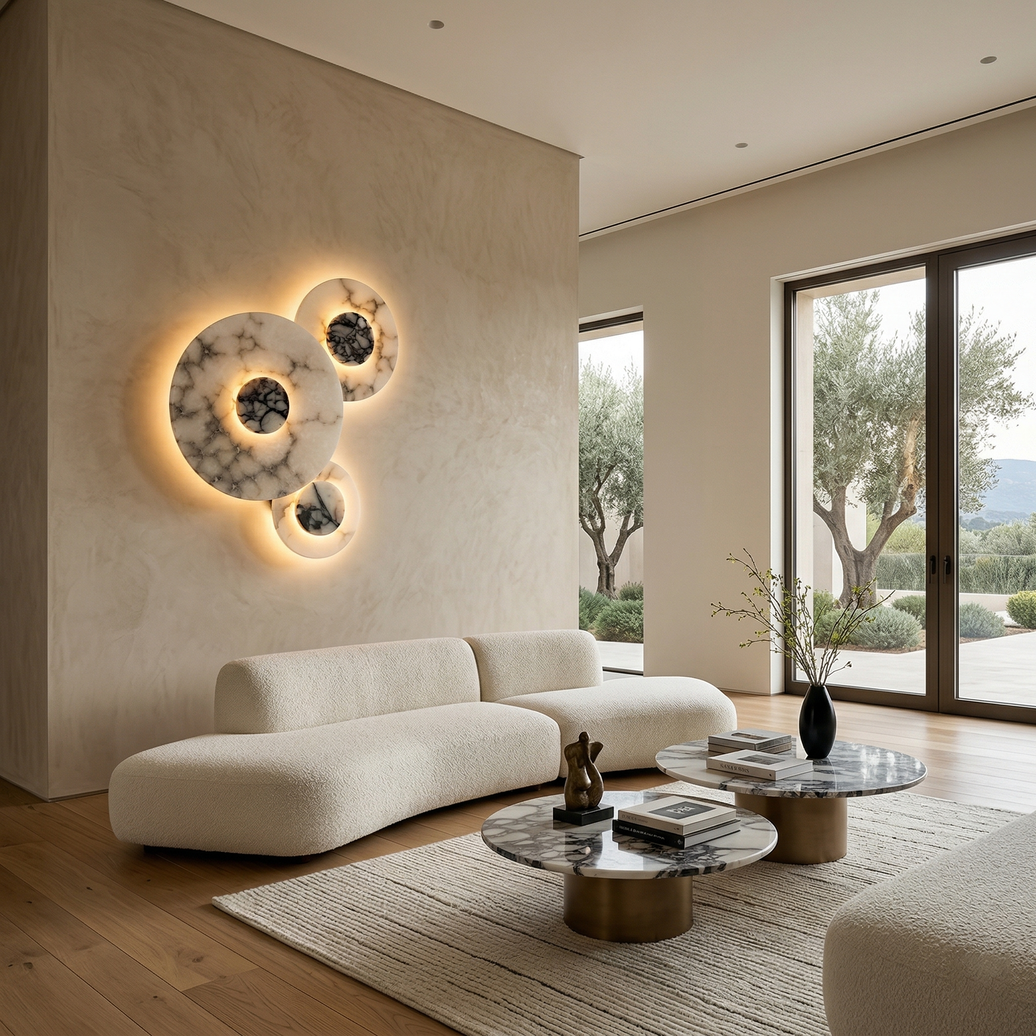 Median Combination Alabaster Wall Lamp