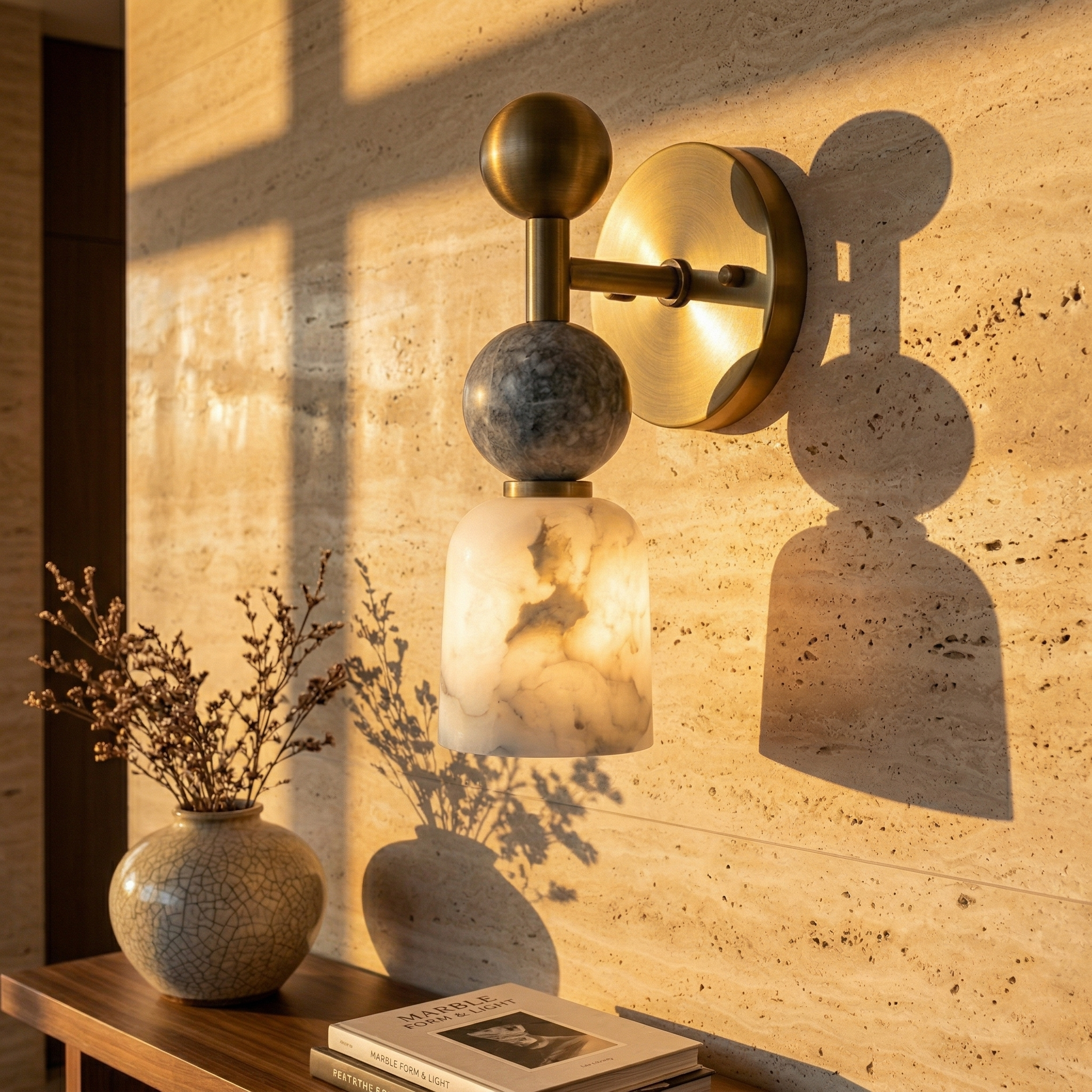 Flume Alabaster Wall Lamp