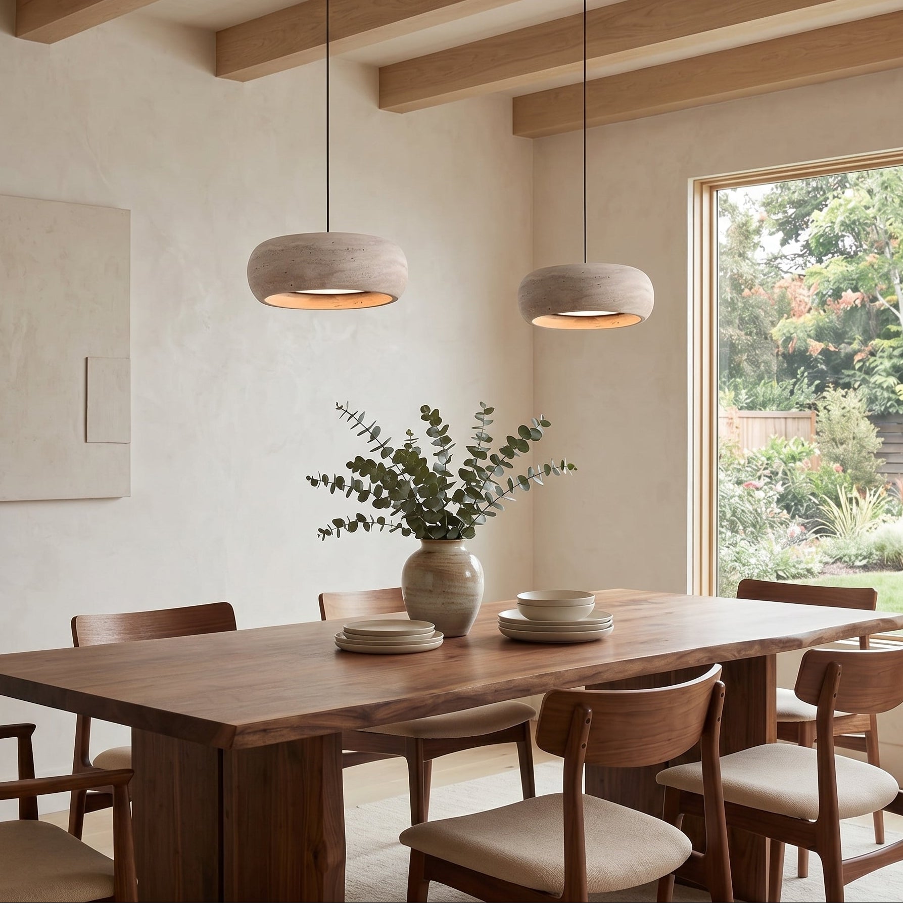 Travertine Drum Pendant Lamp