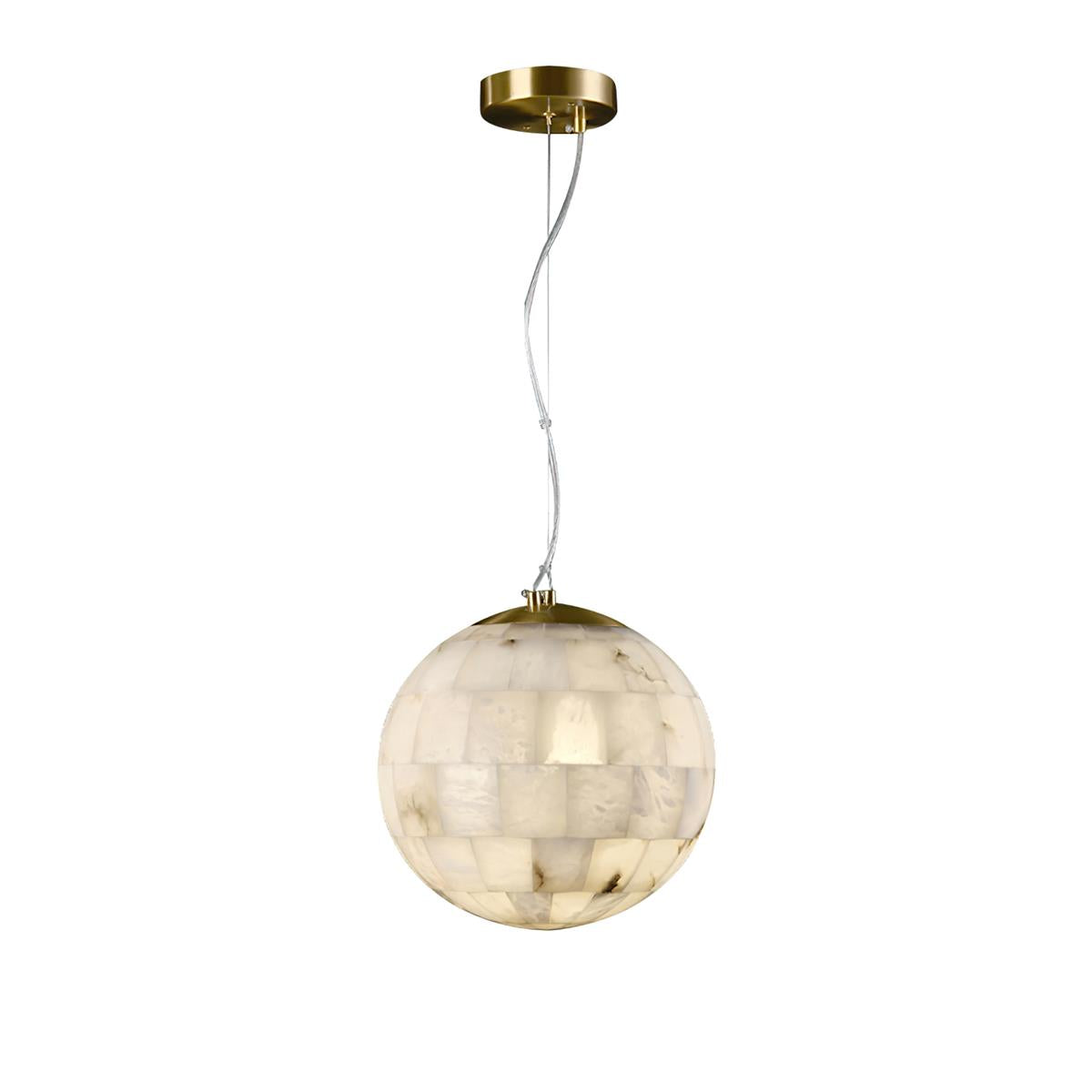 Lampe à suspension boule en albâtre