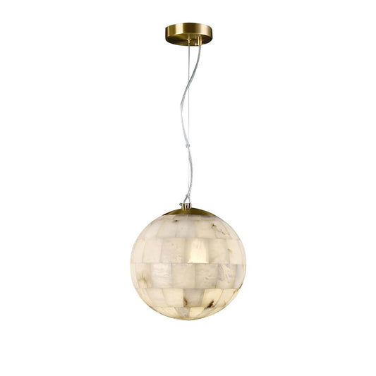 Lampe à suspension boule en albâtre