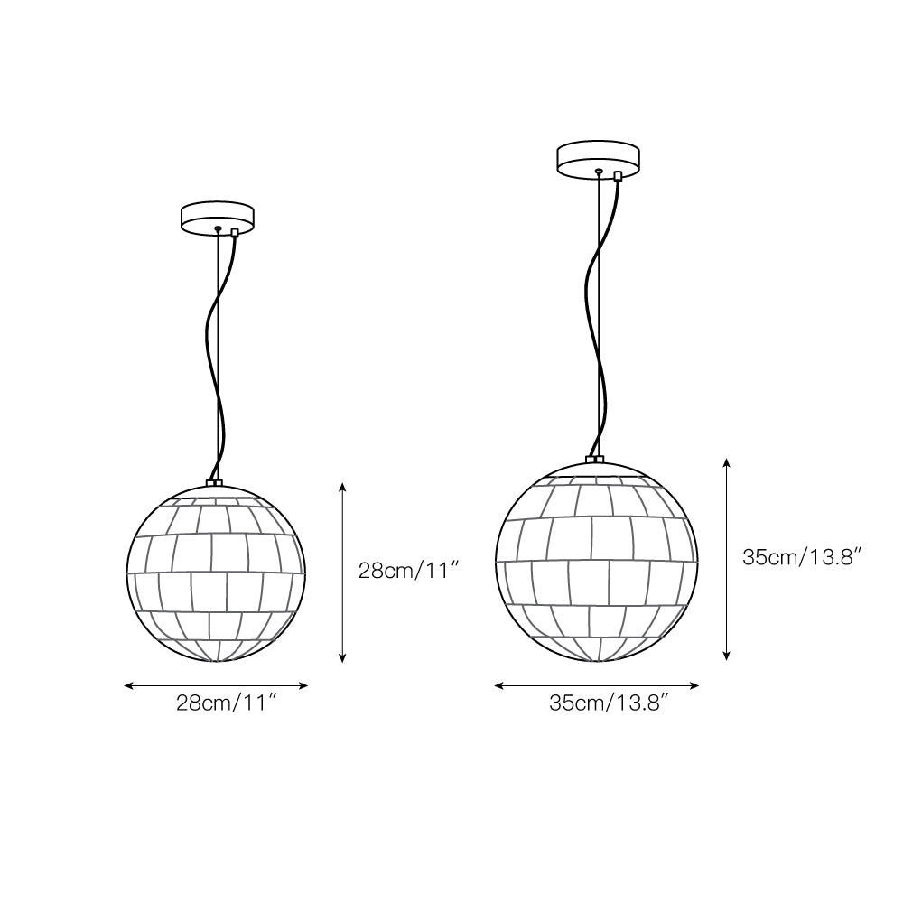 Lampe à suspension boule en albâtre