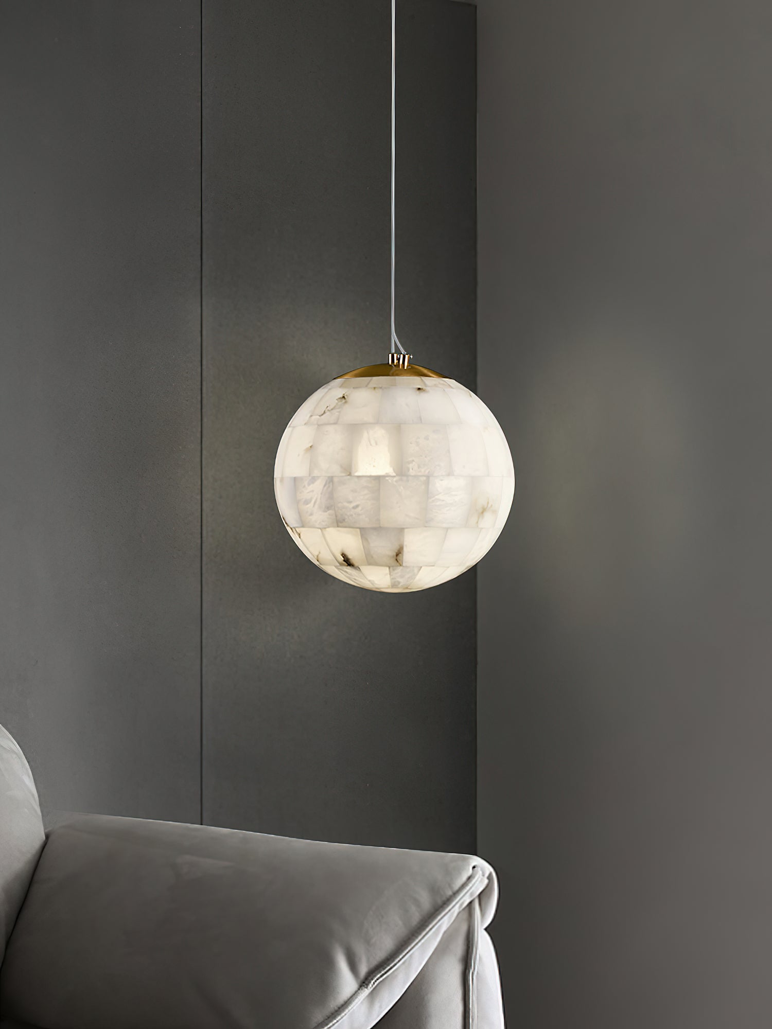 Alabaster Ball Pendant Light