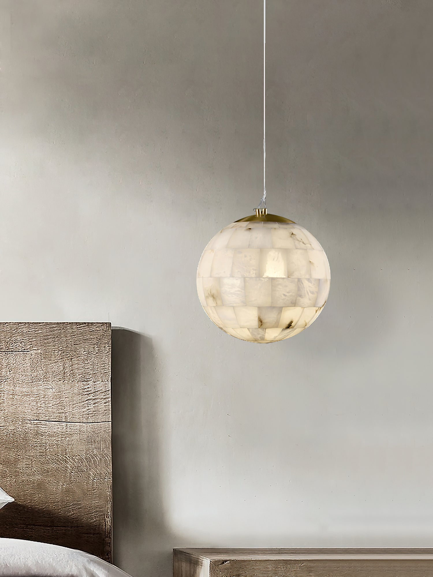 Alabaster Ball Pendant Light