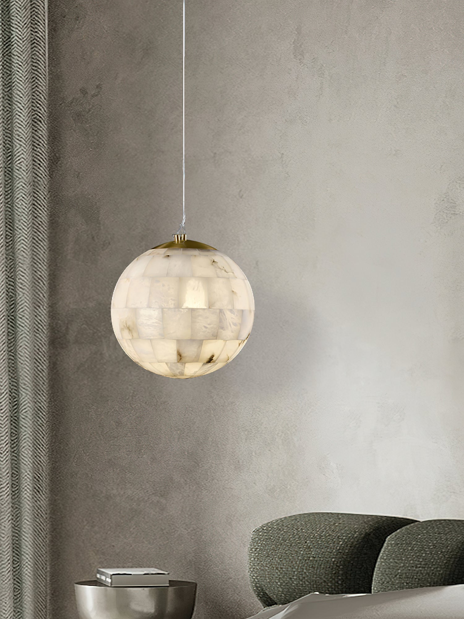 Alabaster Ball Pendant Light