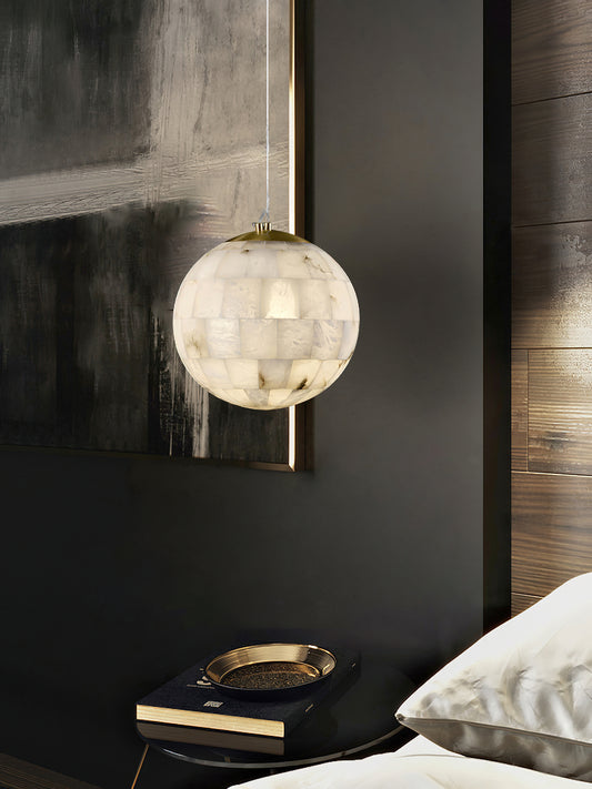 Alabaster Ball Pendant Light