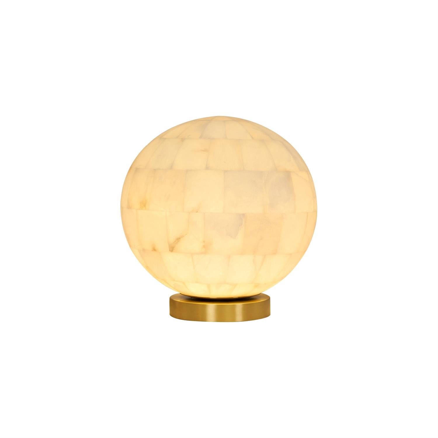 Lampe de table boule en albâtre