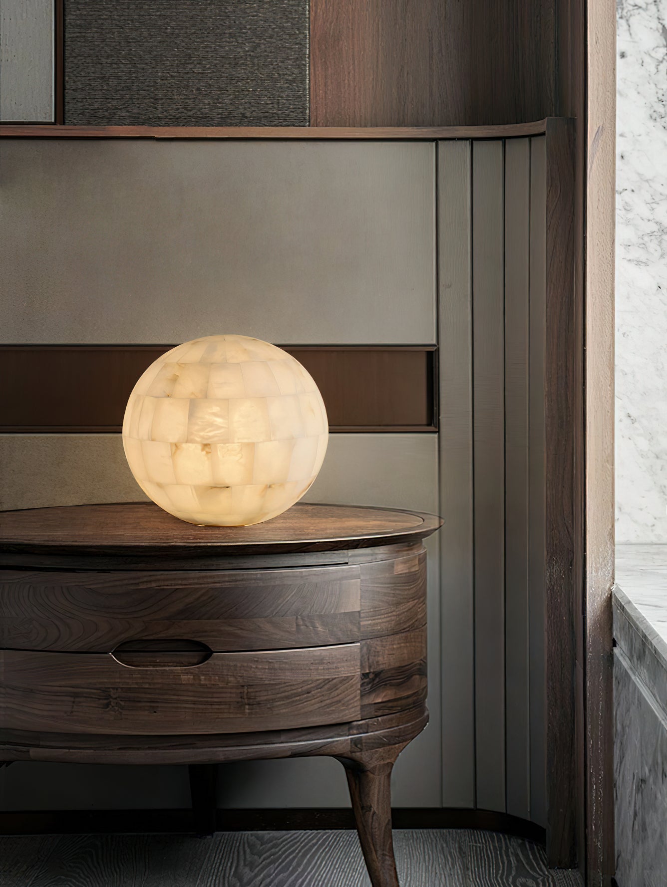 Alabaster Ball Table Lamp