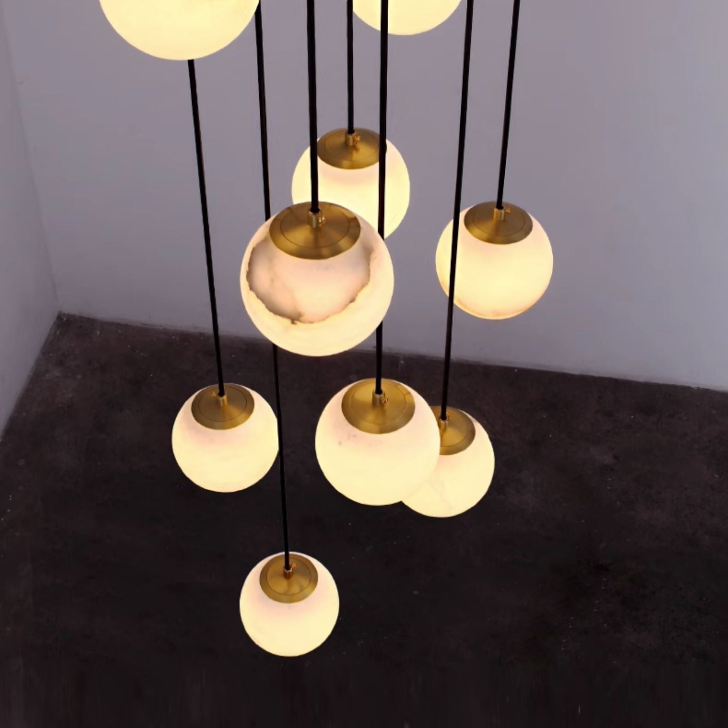 Alabaster Balls Cluster Chandelier