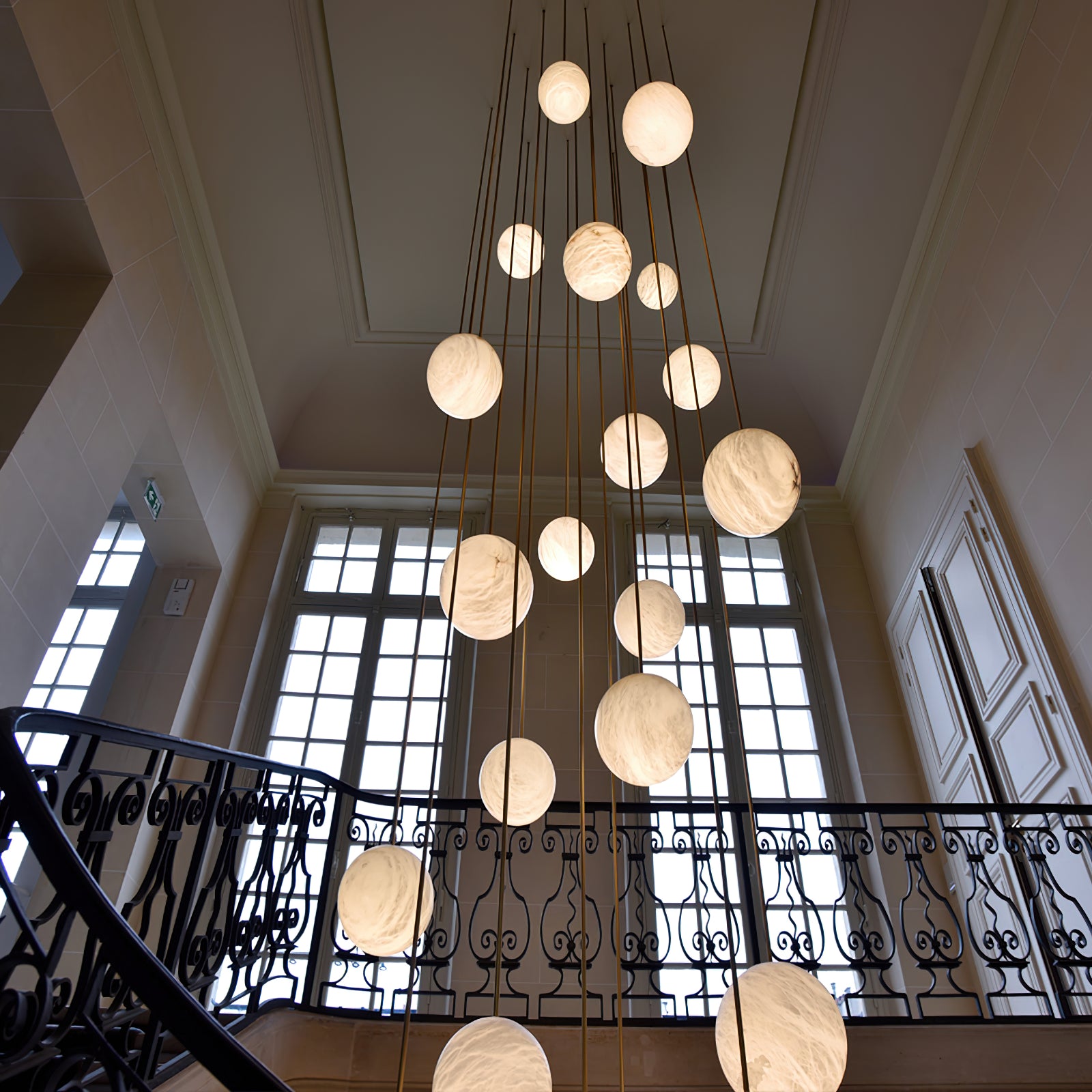 Alabaster Balls Cluster Chandelier