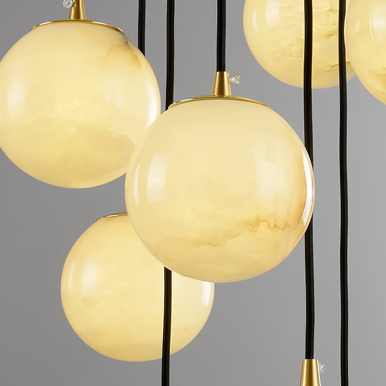 Alabaster Balls Cluster Chandelier