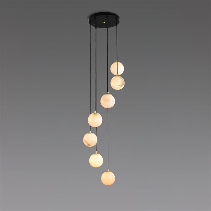 Alabaster Balls Cluster Chandelier