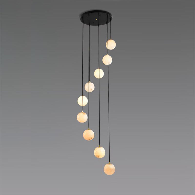 Alabaster Balls Cluster Chandelier