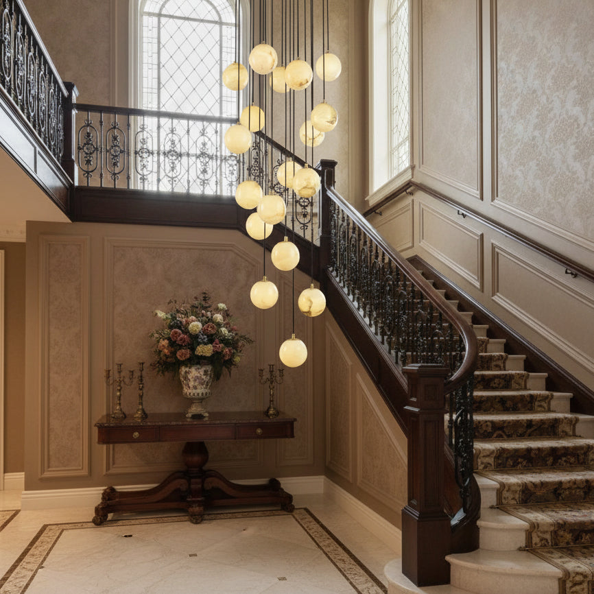 Alabaster Balls Cluster Chandelier