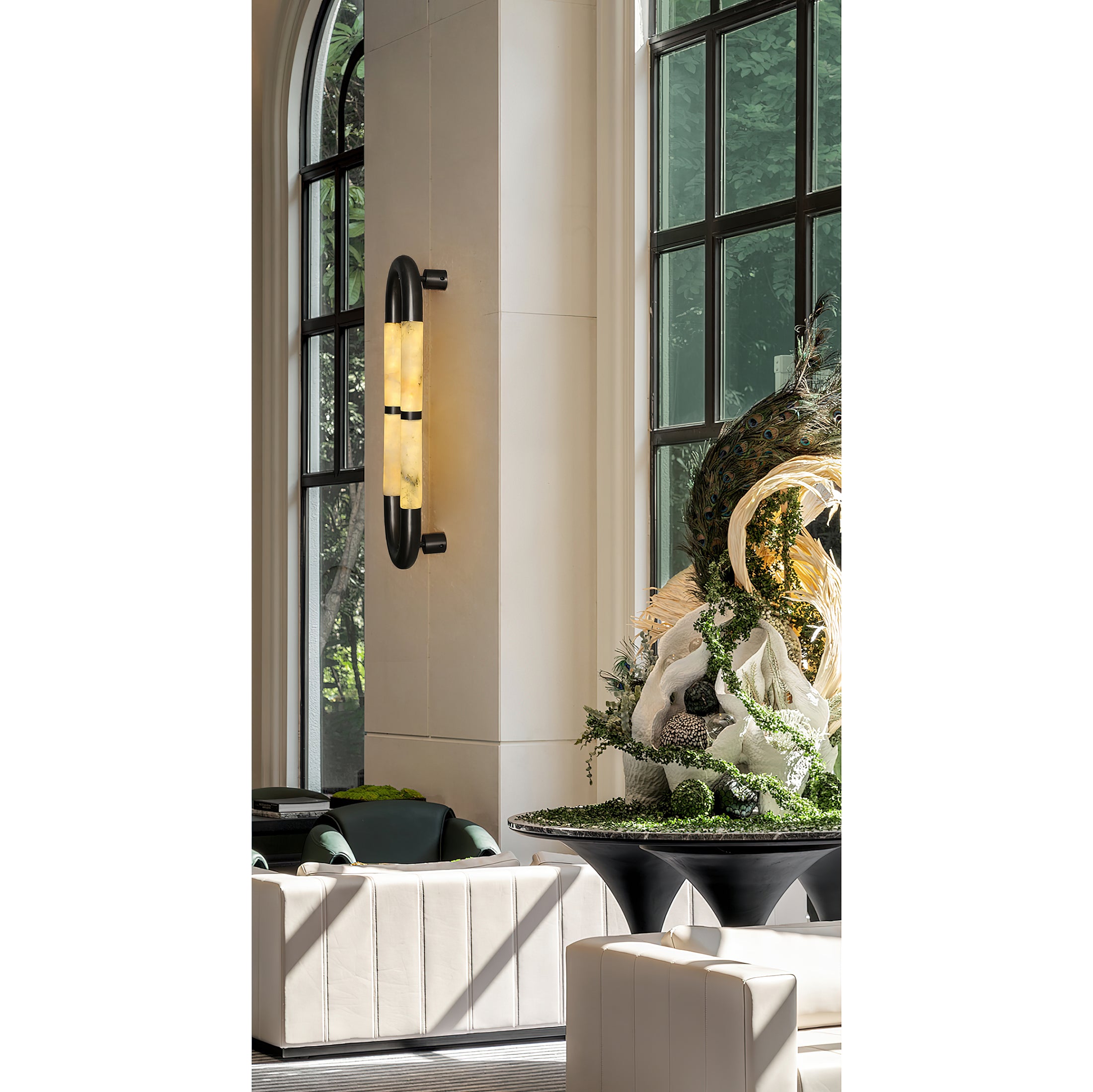 Alabaster Banded KoKo Sconce