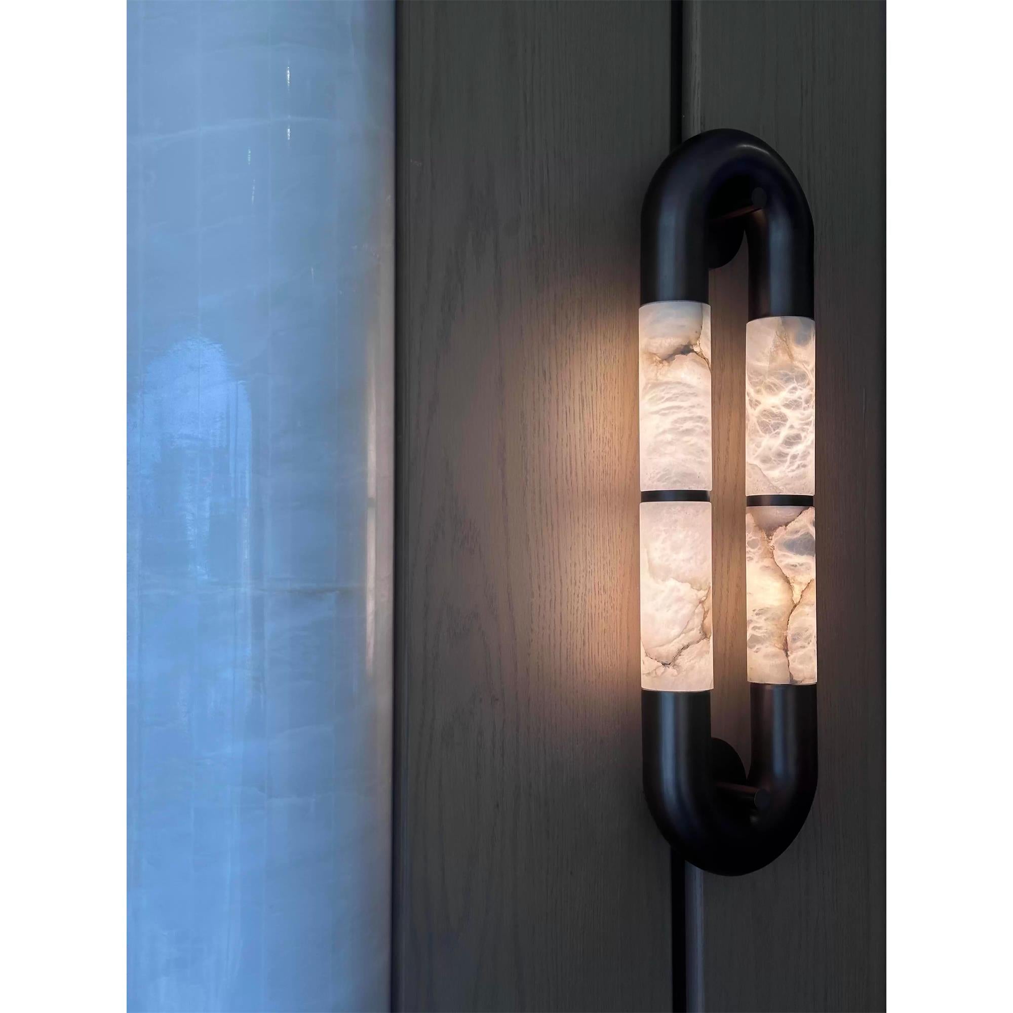 Alabaster Banded KoKo Sconce