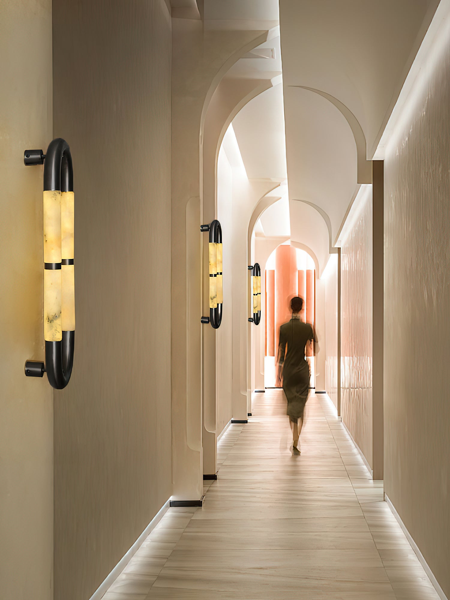 Alabaster Banded KoKo Sconce