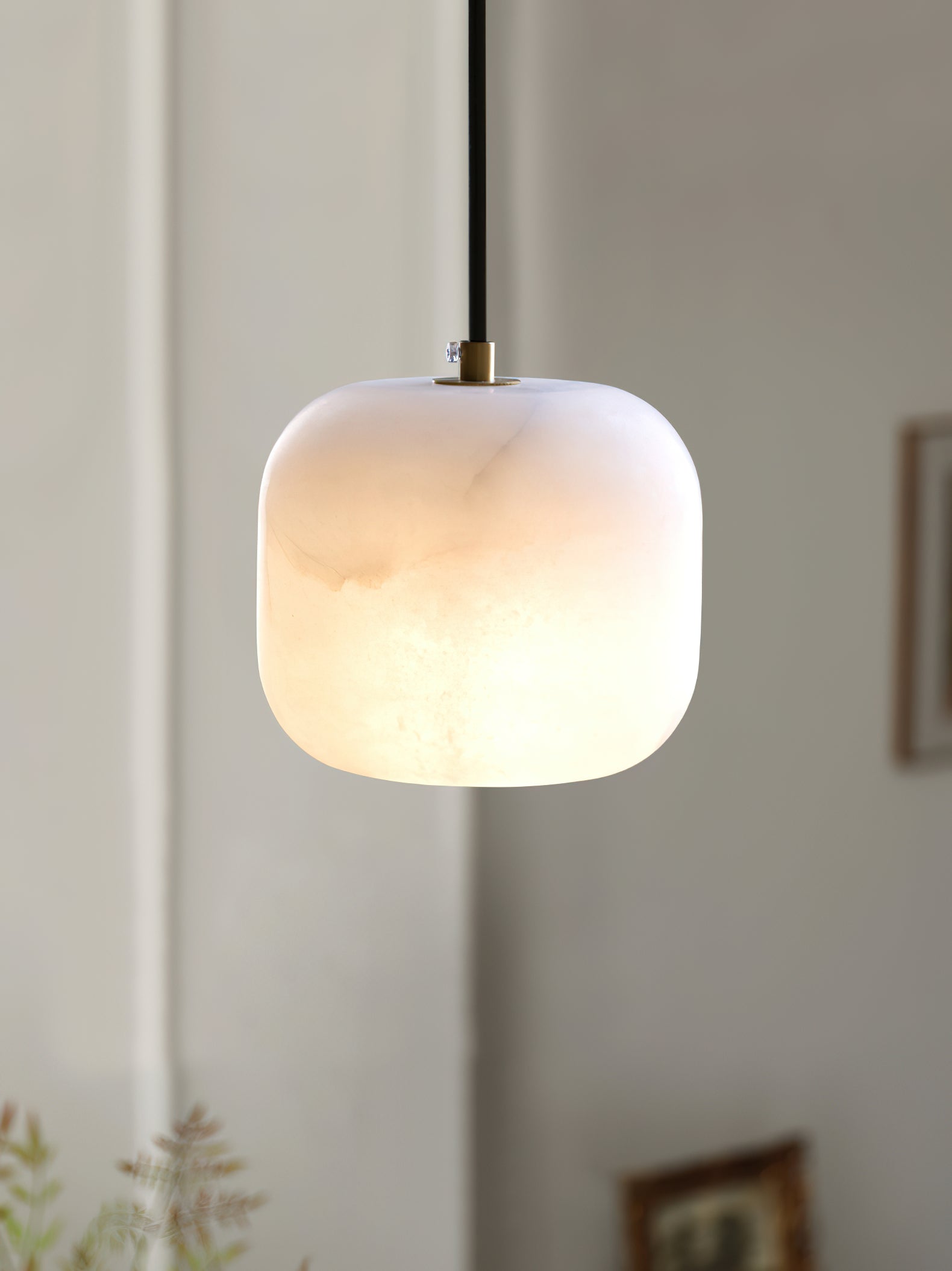 Lampe à suspension de chevet en albâtre