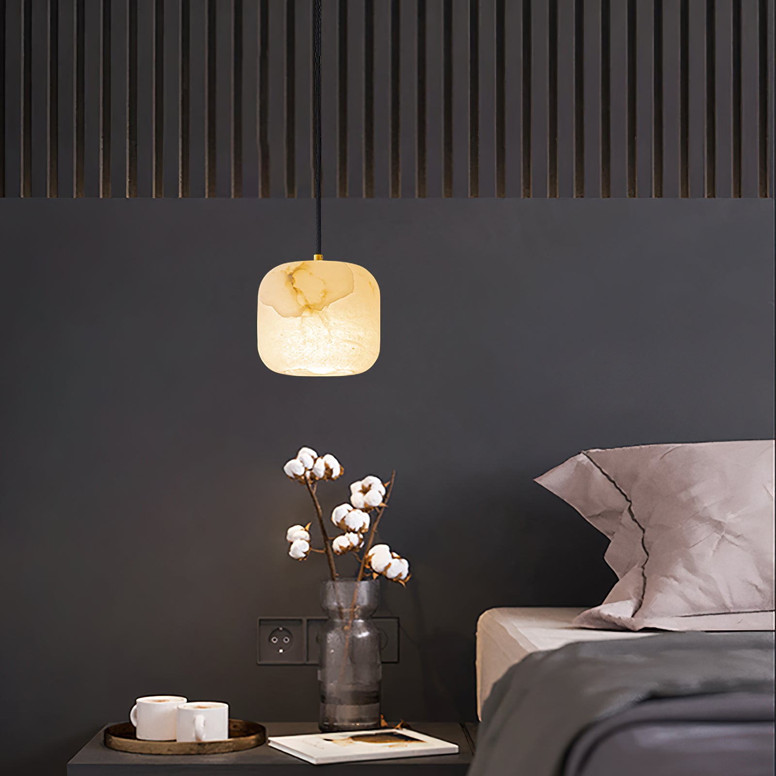 Alabaster Bedside Pendant Light