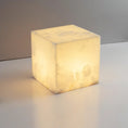 Load image into Gallery viewer, Alabaster Cubic Table Lamp
