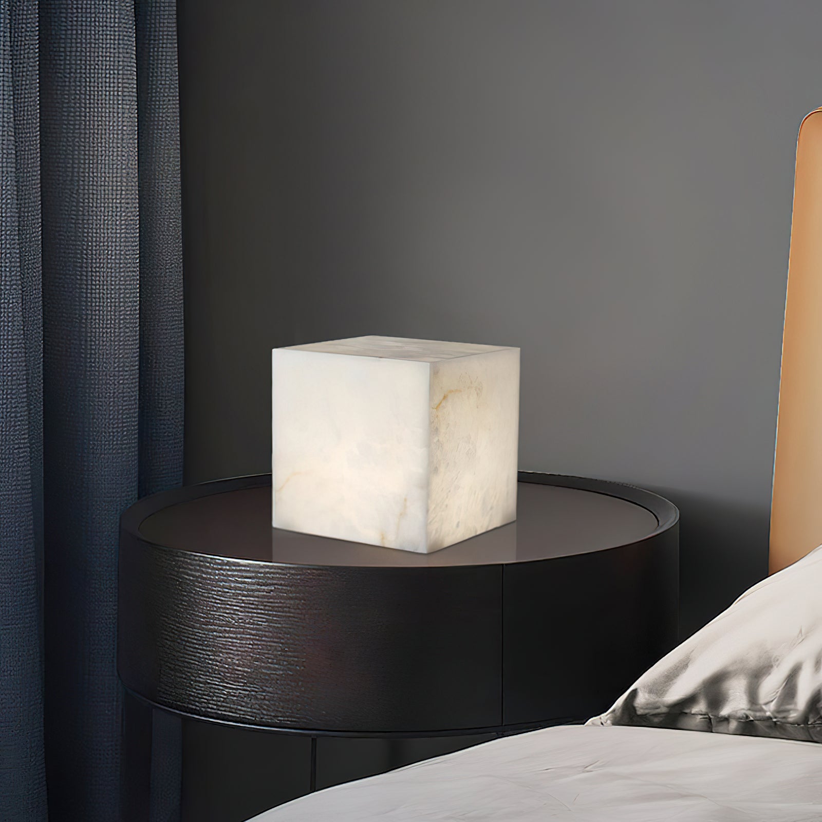 Alabaster Cubic Table Lamp