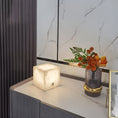 Load image into Gallery viewer, Alabaster Cubic Table Lamp
