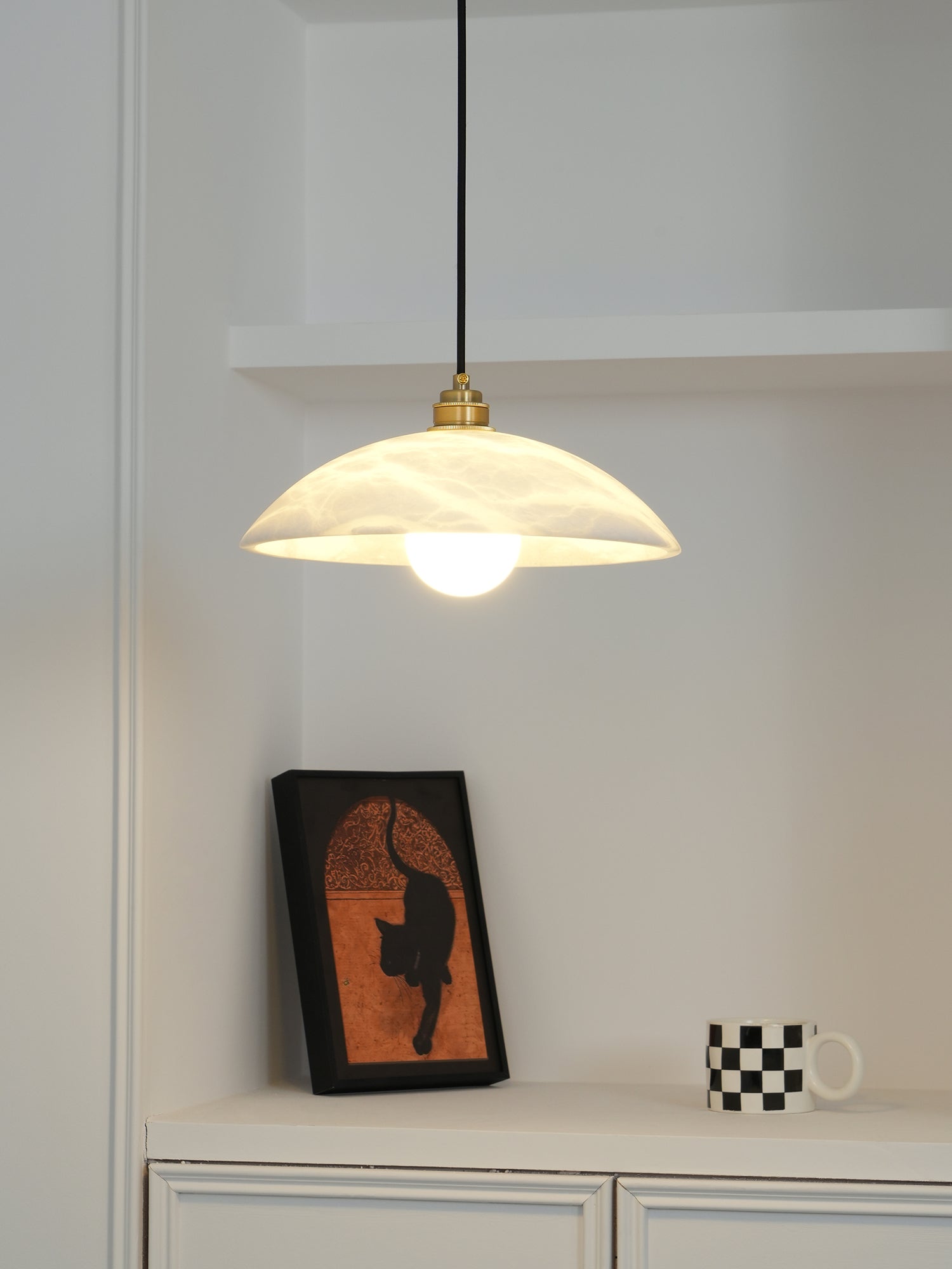 Alabaster Dome Pendant Light