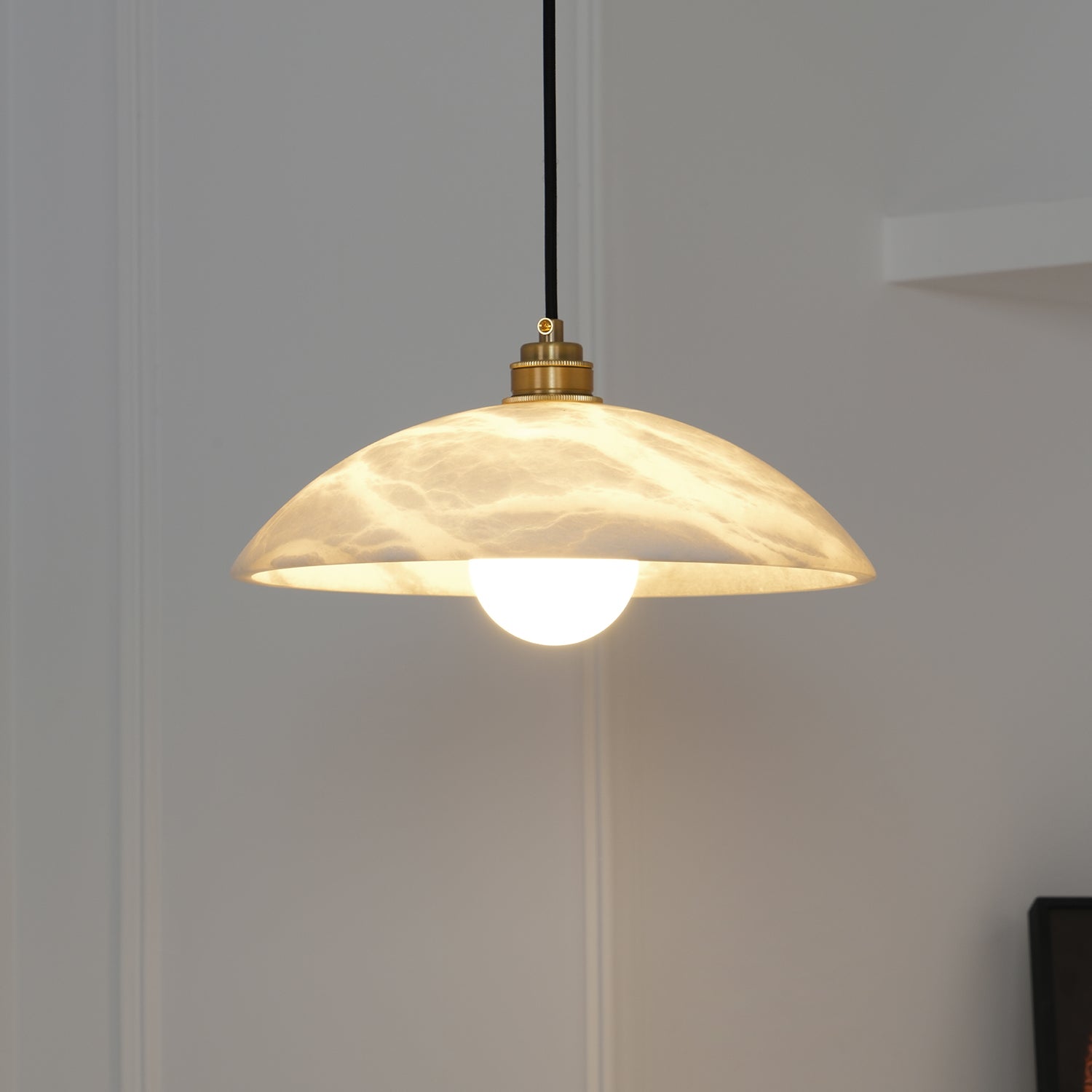 Alabaster Dome Pendant Light