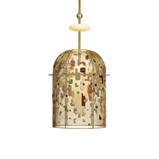 Alabaster Embroidered Pendant Lamp