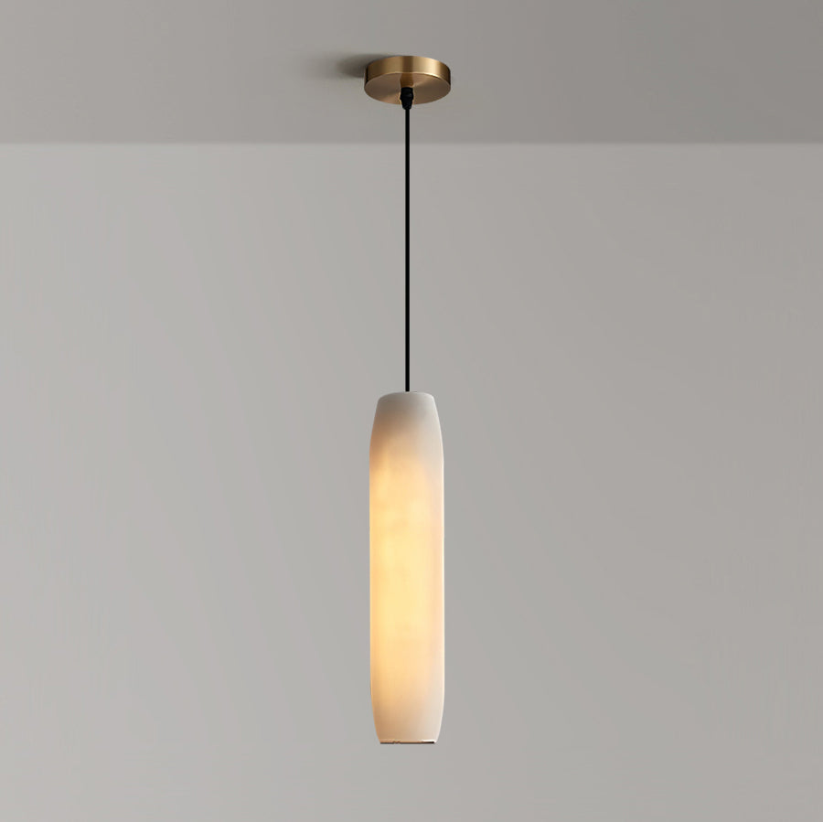 Lampe à suspension flûte en albâtre