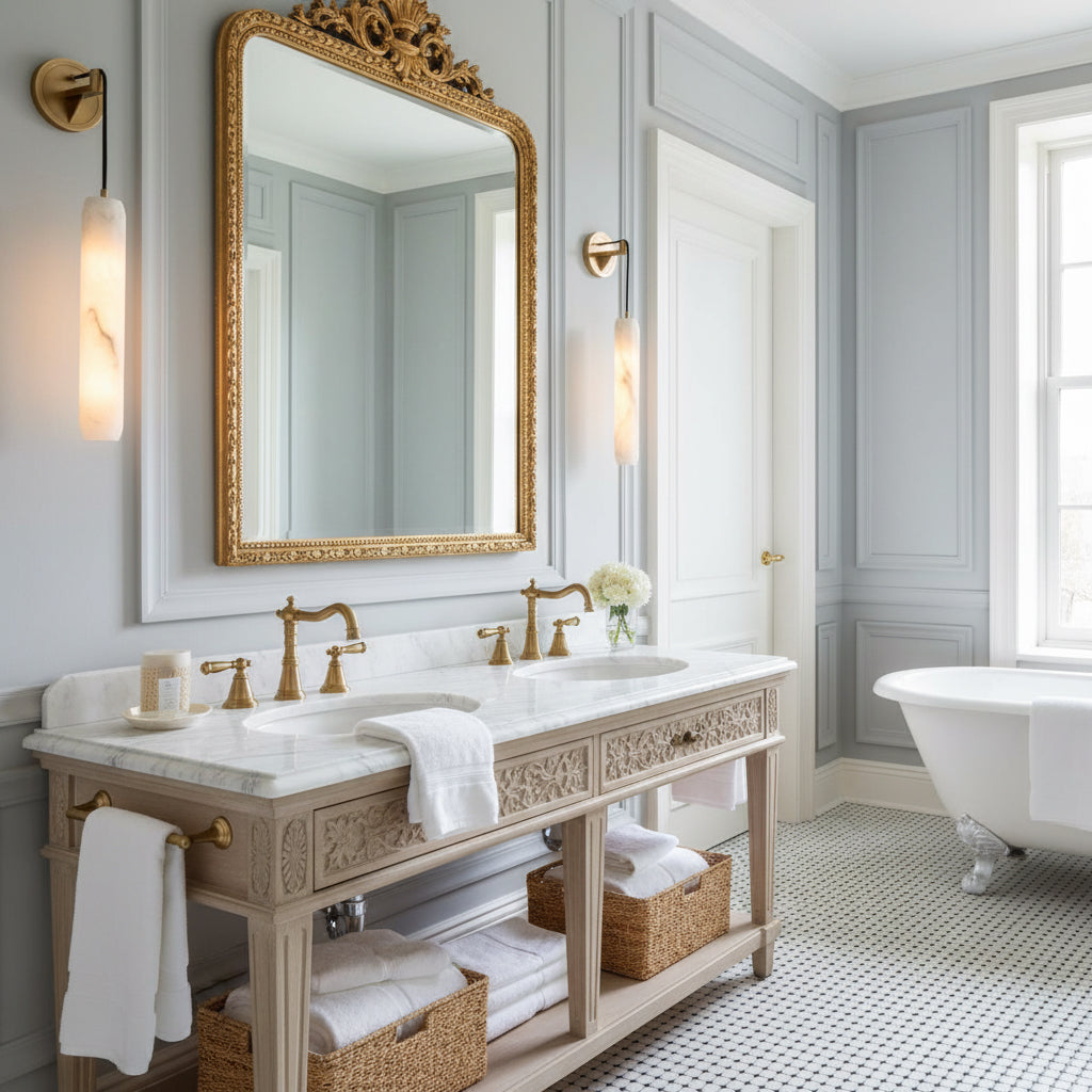 Alabaster Flute Wall Lamp