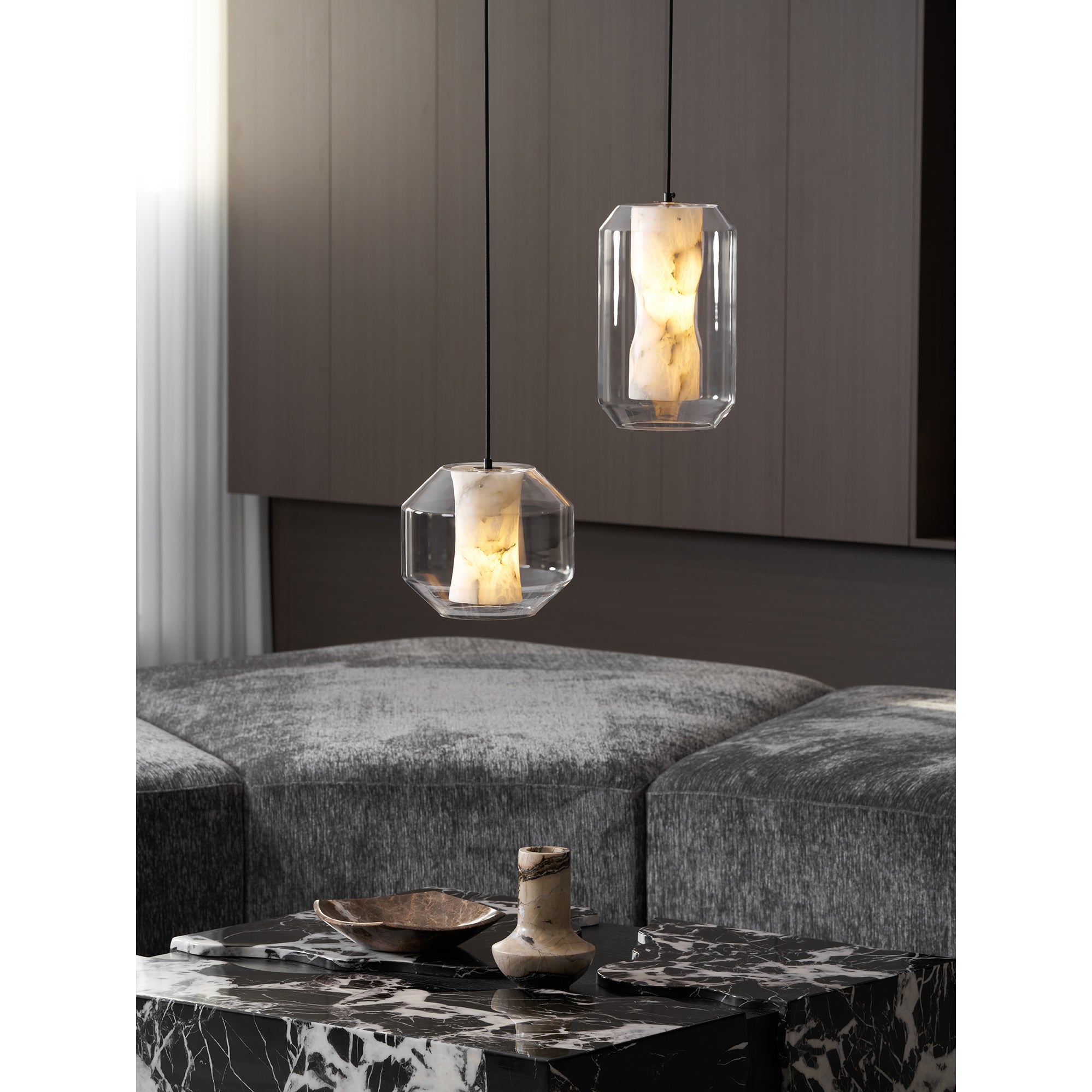 Glass Alabaster Pendant Lamp