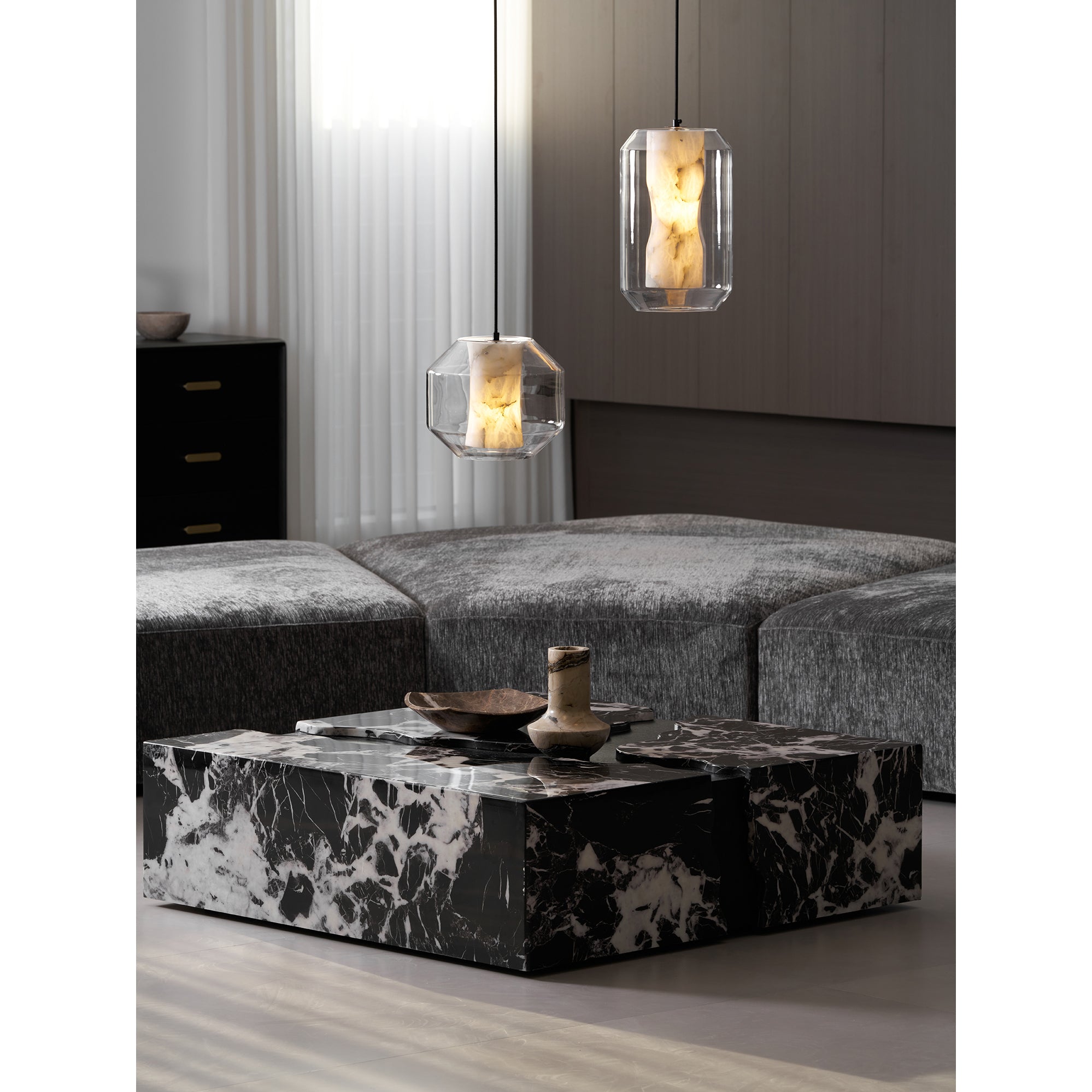 Glass Alabaster Pendant Lamp