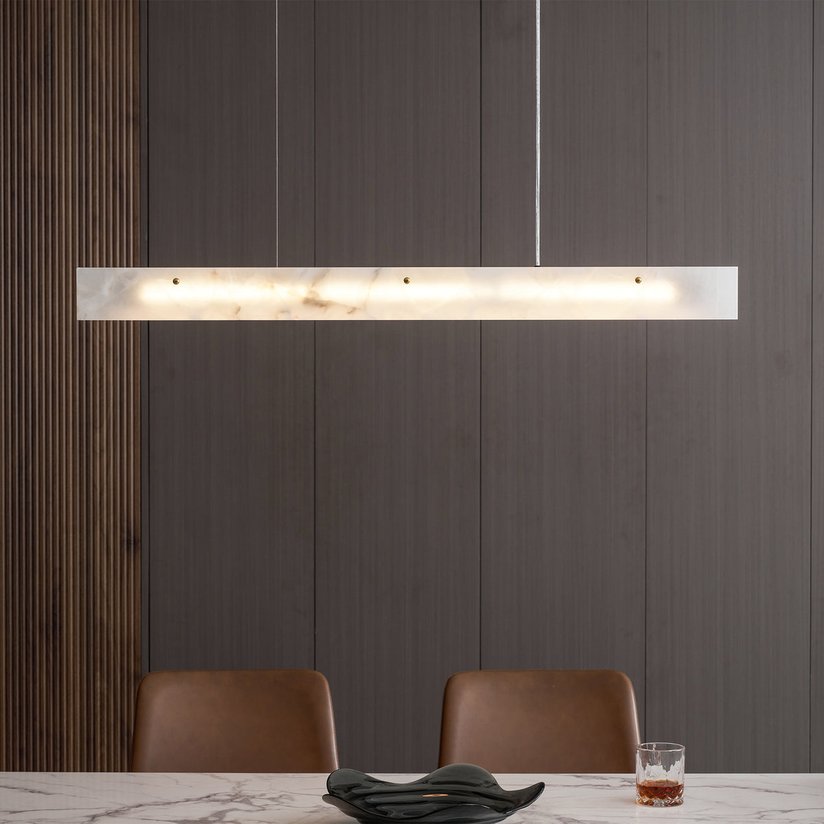 مصباح معلق خطي من الألباستر LED
