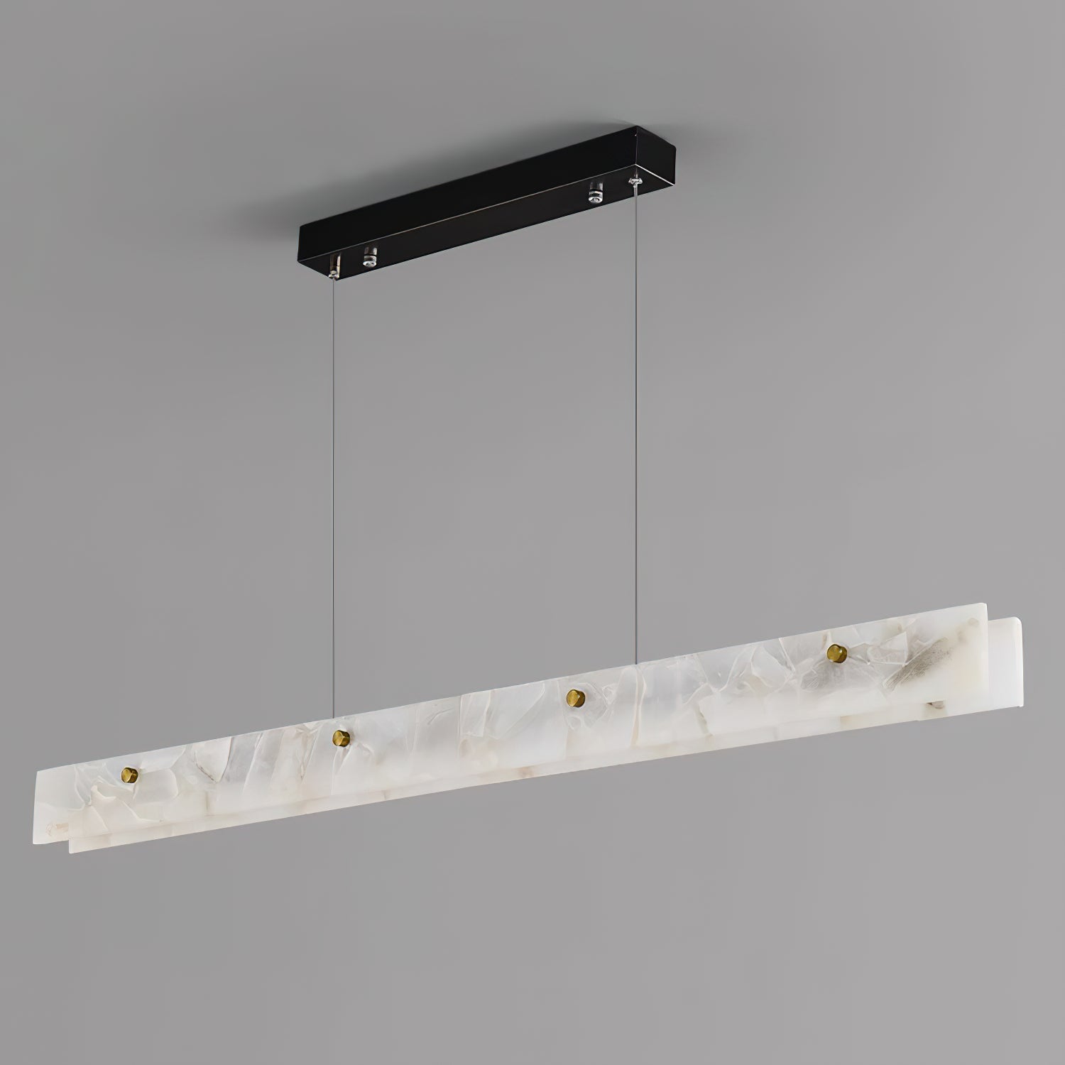 Moderne lineare LED-Pendelleuchte aus Alabaster