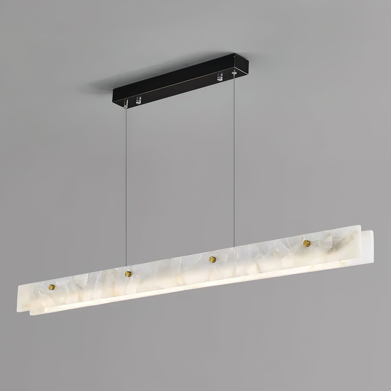 Moderne lineare LED-Pendelleuchte aus Alabaster