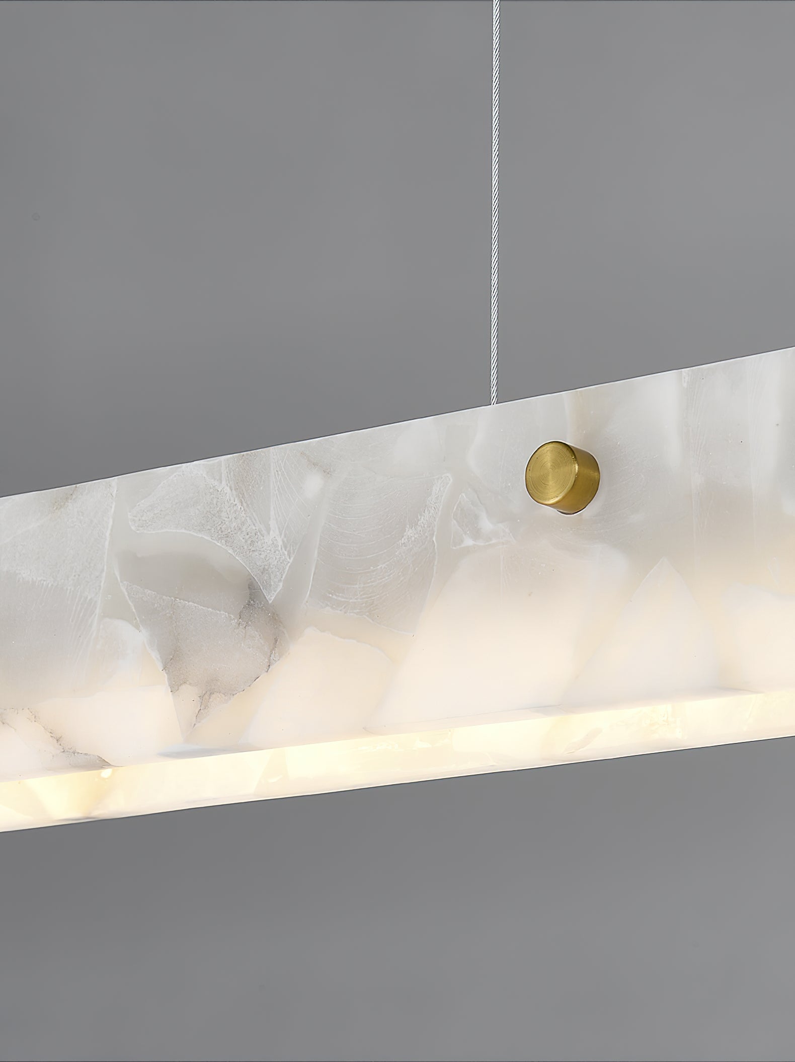 Moderne lineare LED-Pendelleuchte aus Alabaster