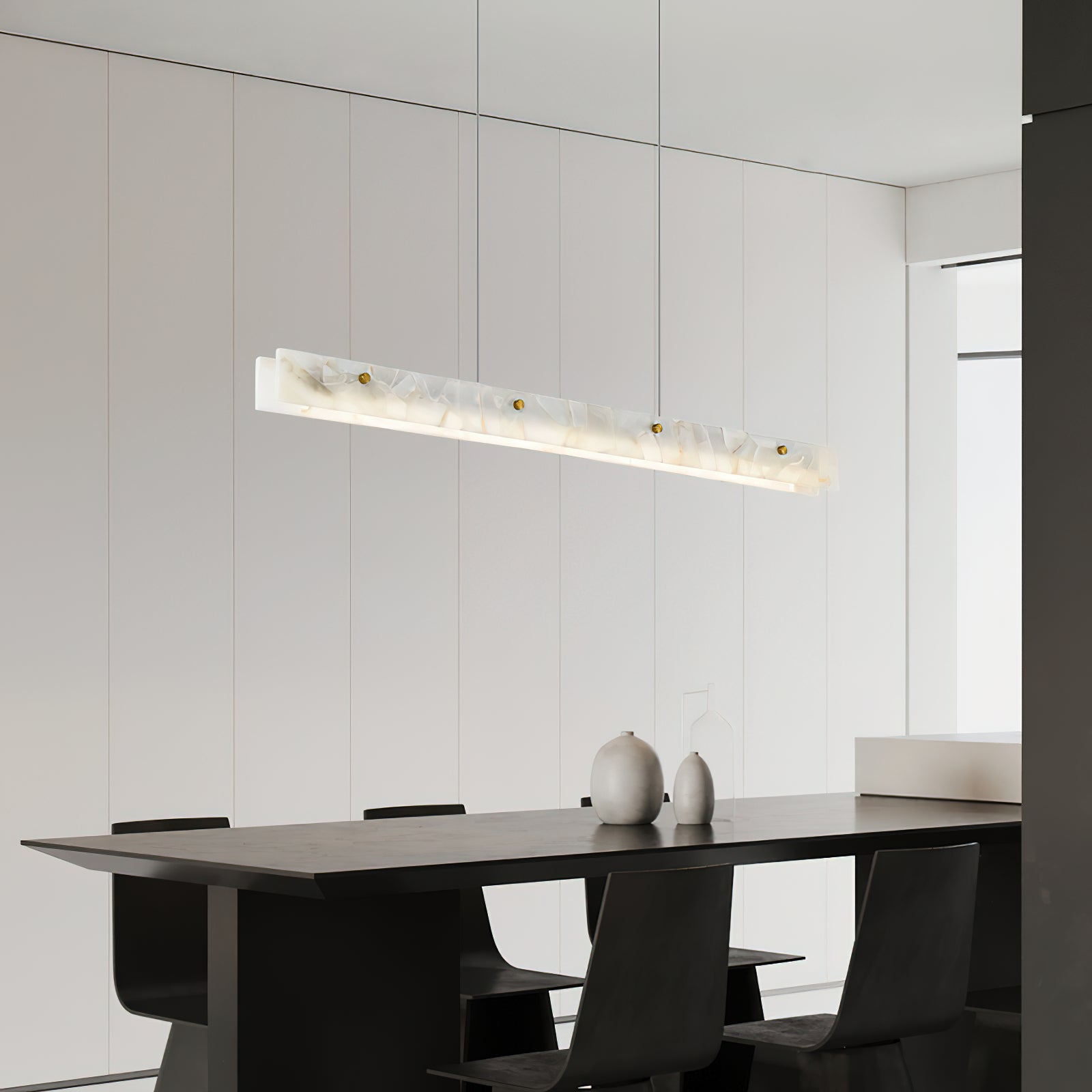 Alabaster LED Modern Linear Pendant Light