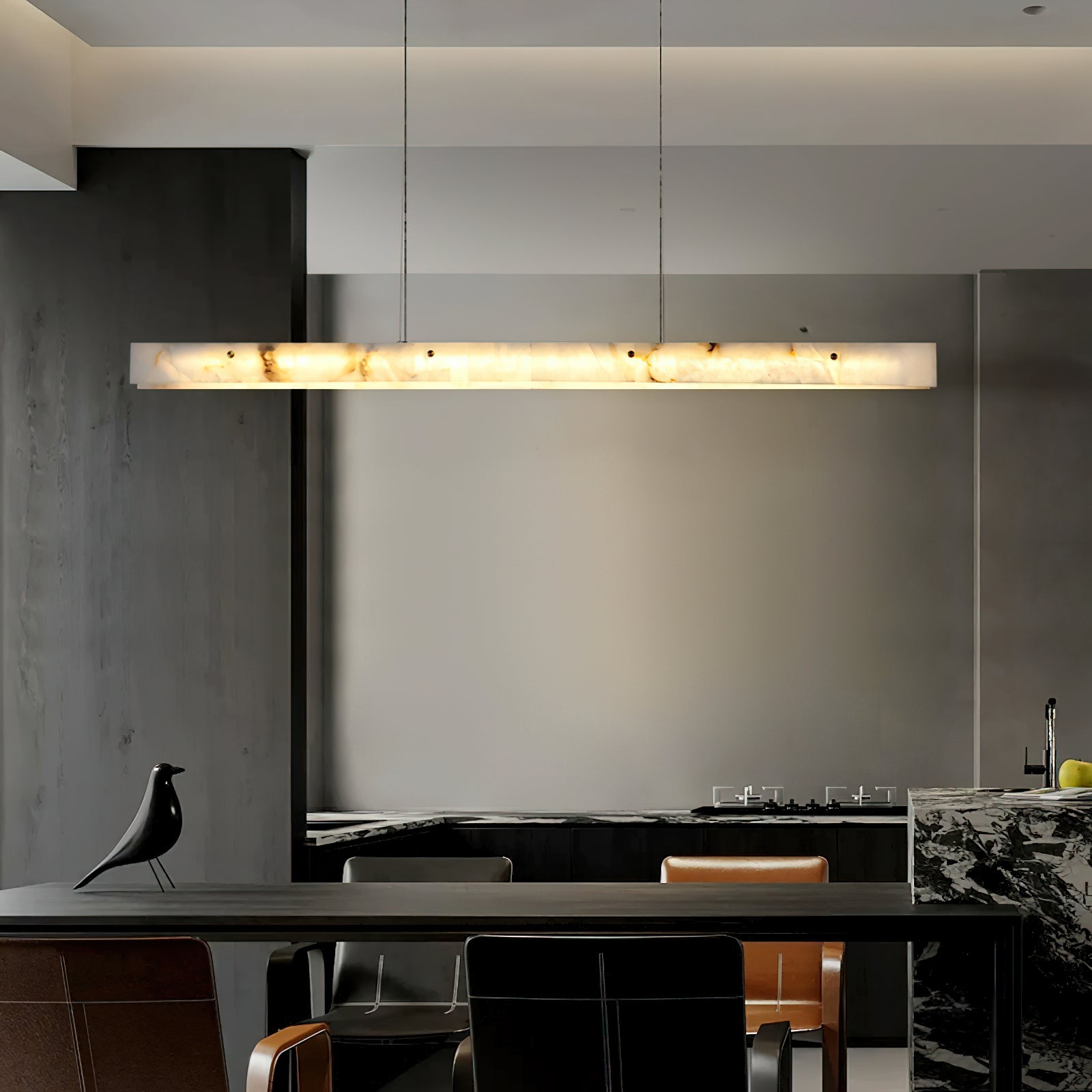 Alabaster LED Modern Linear Pendant Light