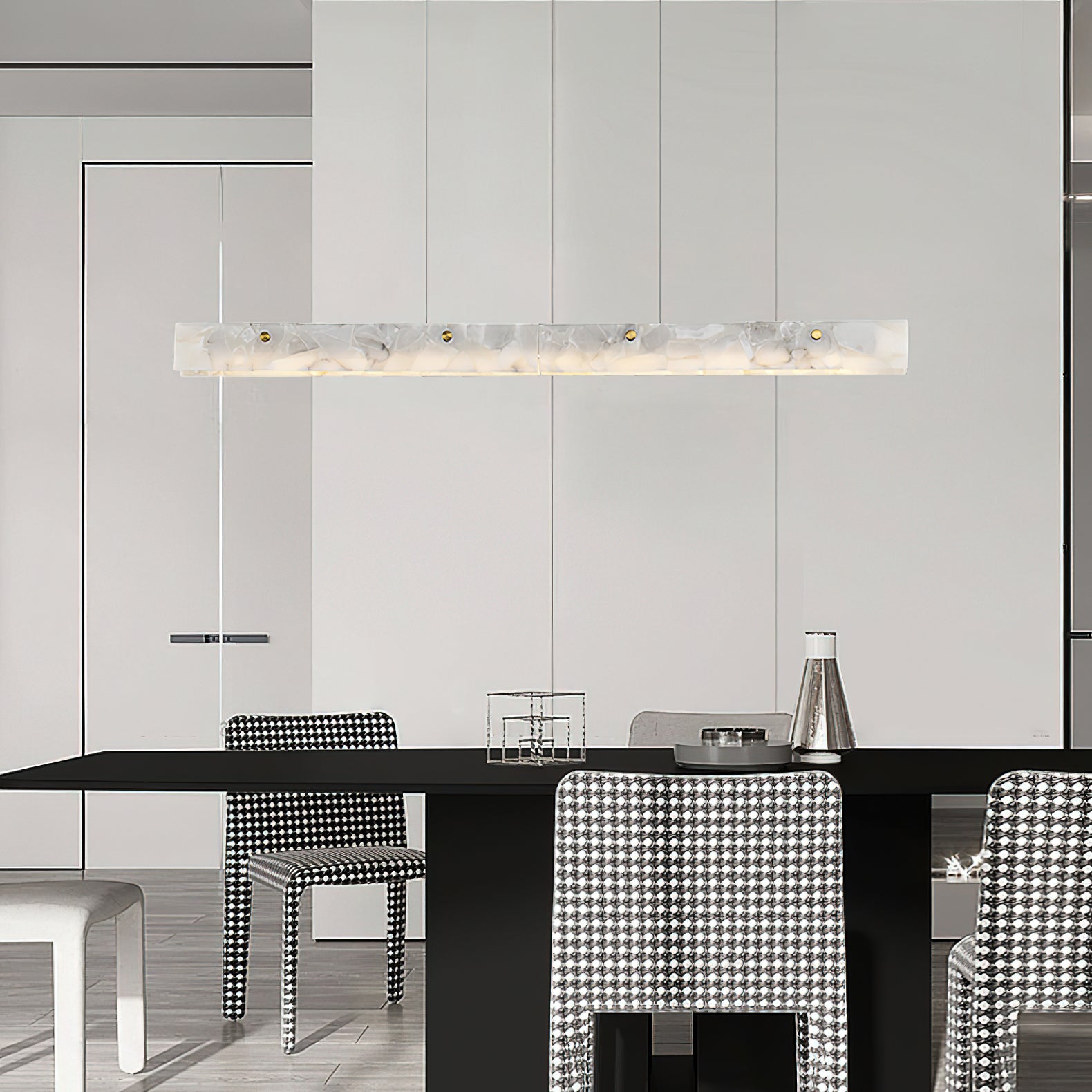 Alabaster LED Modern Linear Pendant Light