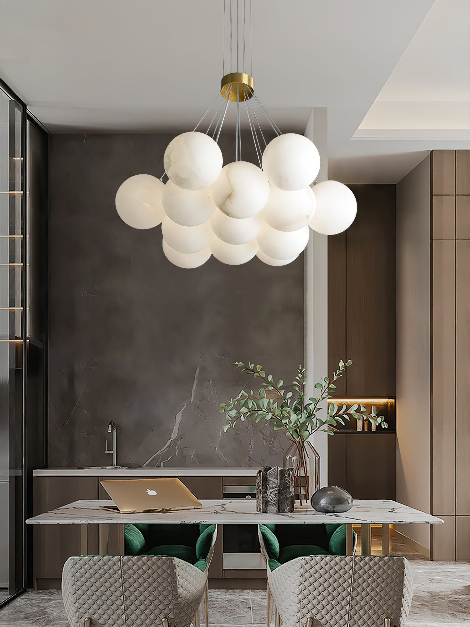 Alabaster Lunar Chandelier