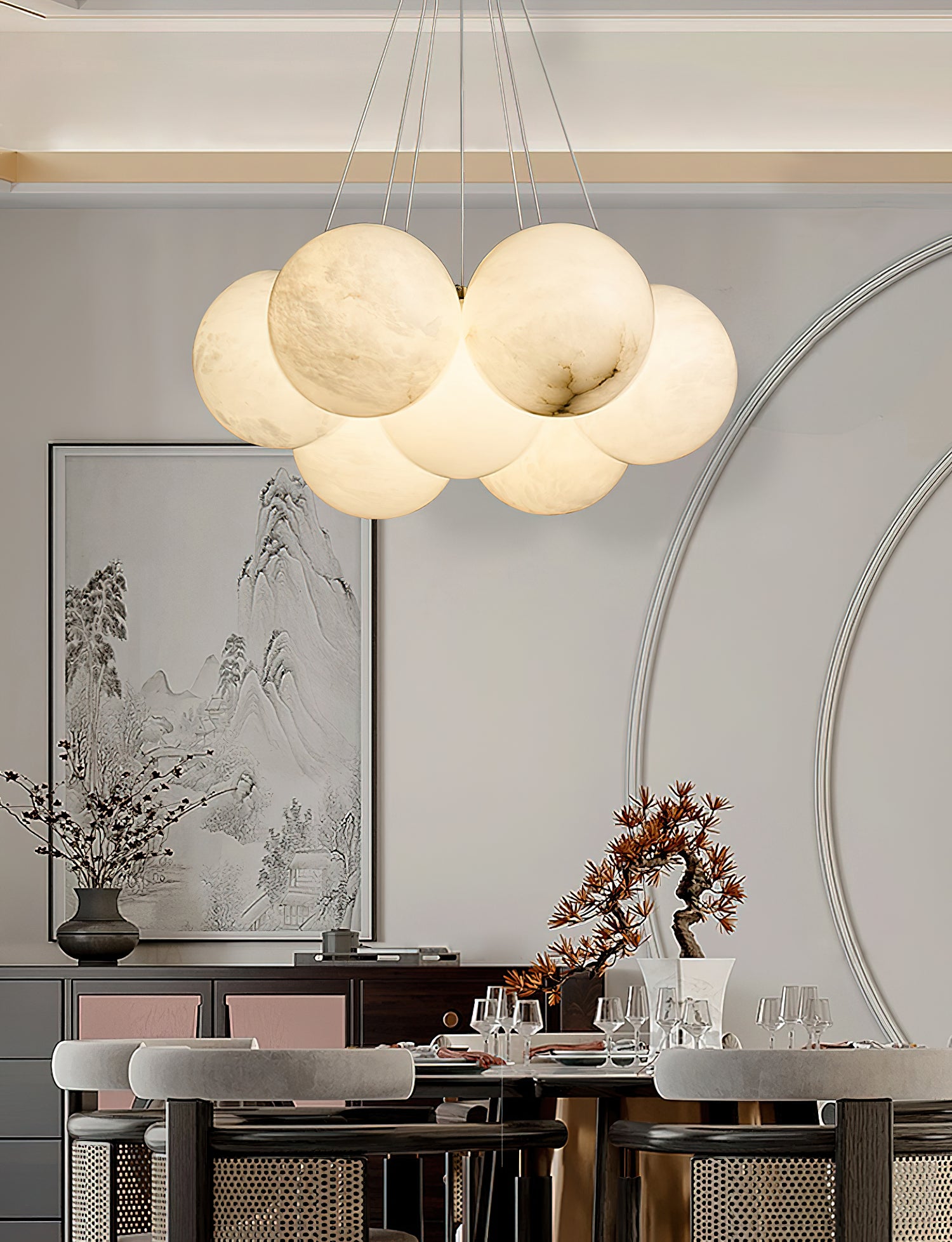 Alabaster Lunar Chandelier