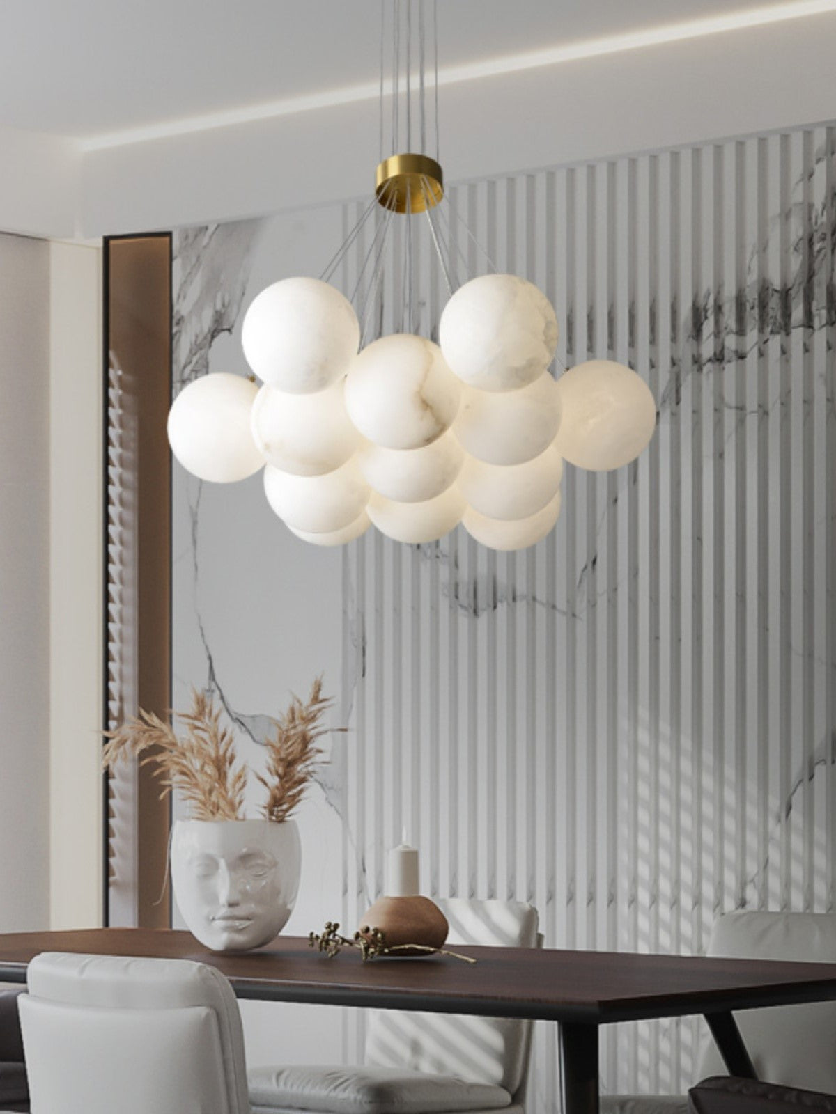 Alabaster Lunar Chandelier