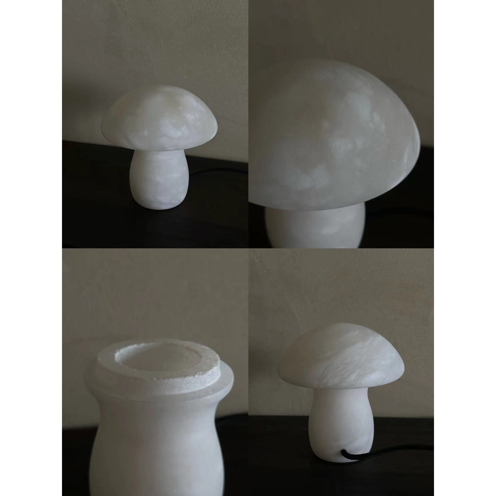 Lampe de table champignon en albâtre